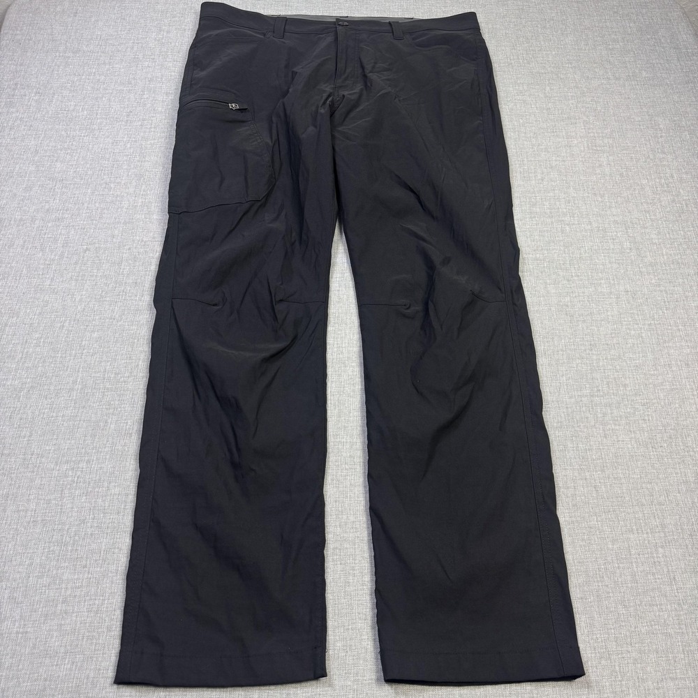 Eddie Bauer Cargo Pants Mens 36x32 Black Nylon Spandex Stretch Lightweight